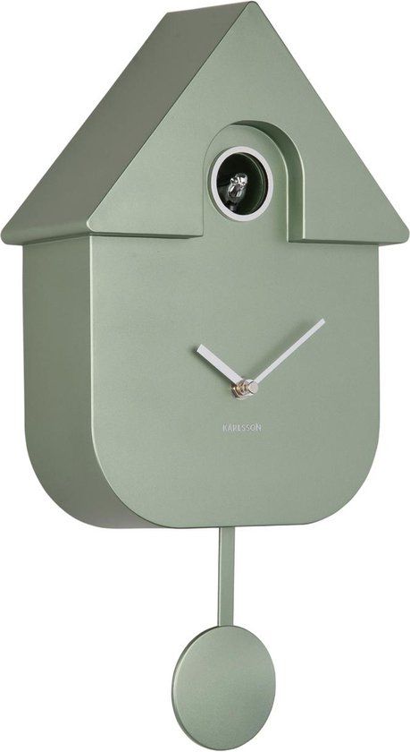 Karlsson Modern Cuckoo Metallic Wandklok Groen