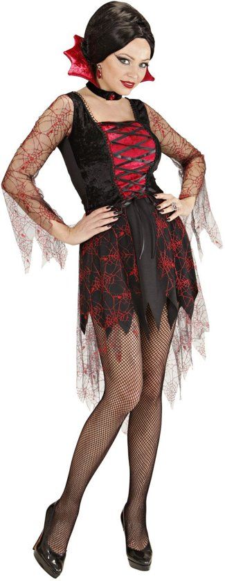 Widmann Vampier & Dracula Kostuum Doorzichtig Spiderweb Vampier Vrouw Large Halloween Verkleedkleding