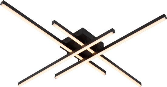 Lucide NOVAK - Plafonnière - LED Dimbaar - CCT - 1x42W 2700K/4000K - Zwart