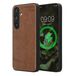 kwmobile Houten Beschermhoes voor Samsung Galaxy S25 – Hout & TPU Cover – donkerbruin hout