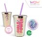 Wow Generation Diamant Drinkbeker met Rietje - Metaal effect - Paars - 350ml