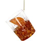 HD Collection Ornament kerstbal Cocktail Old Fashioned Glas Bruin 7.5 cm