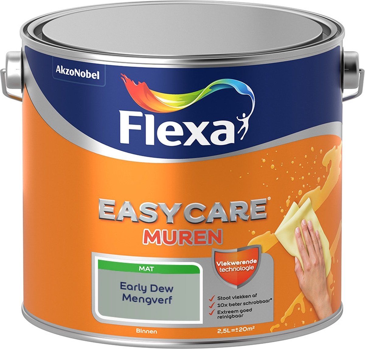 FLEXA Easycare Muurverf - Mat - Early Dew - 2,5 liter