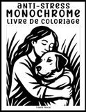 Coloriage Monochrome Anti-Stress: Livre de Coloriage Monochrome pour Adultes avec Illustrations Relaxantes pour Détente, Calme et Relaxation