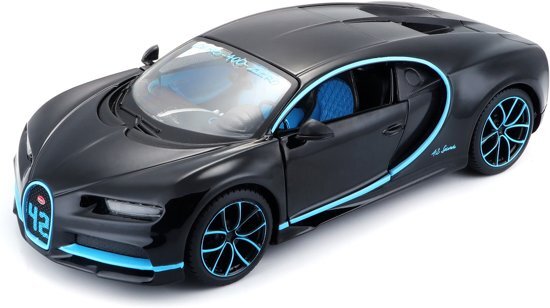 maisto Bugatti Chiron 2018 Zero-400-Zero Montoya #42 1:24 zwart/blauw