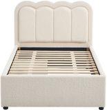 Vente-unique Bedframe stof crème 90 x 190 cm