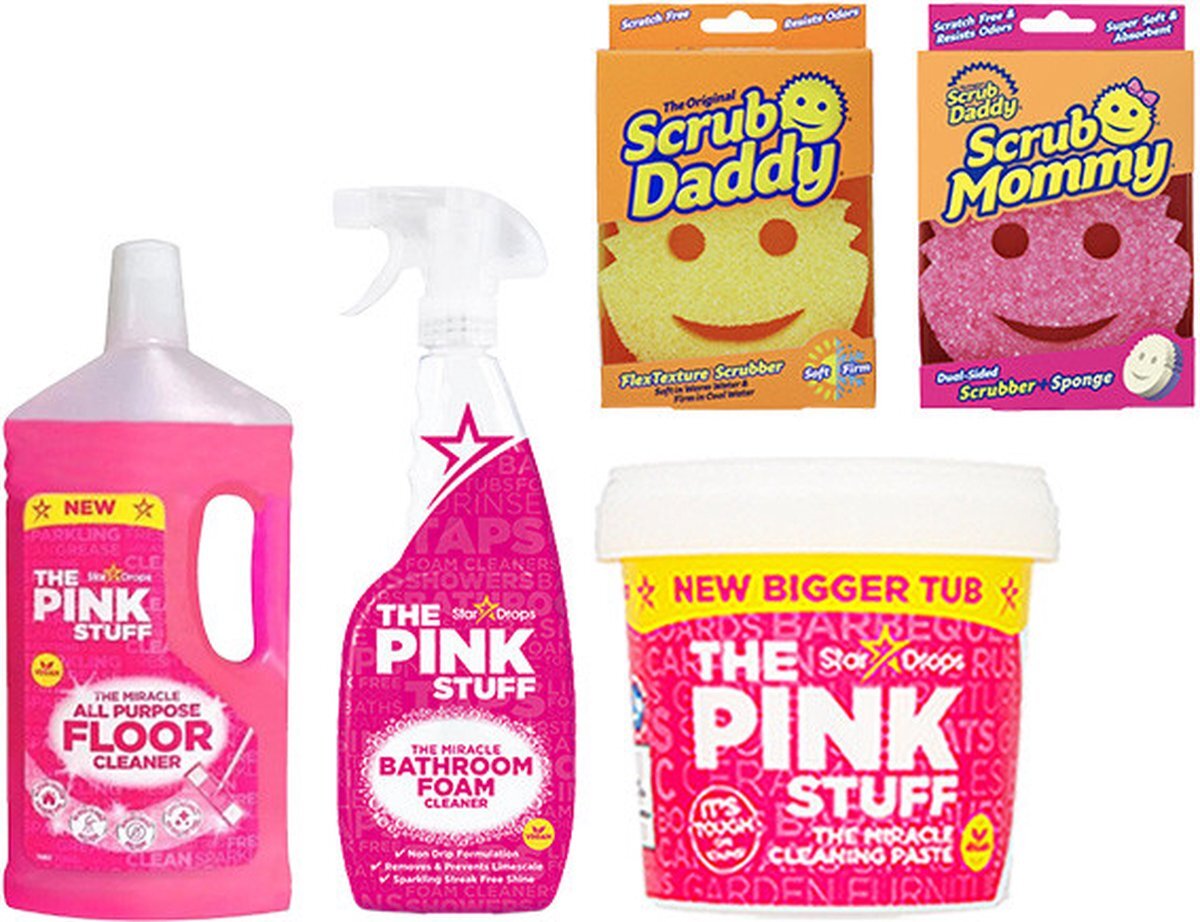 The Pink Stuff en Scrub Daddy The Pink Stuff & Scrub Daddy | Ultieme Schoonmaakset 5-delig