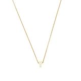 LUXENTER 18K Gouden Alfabet Ketting - Letter T