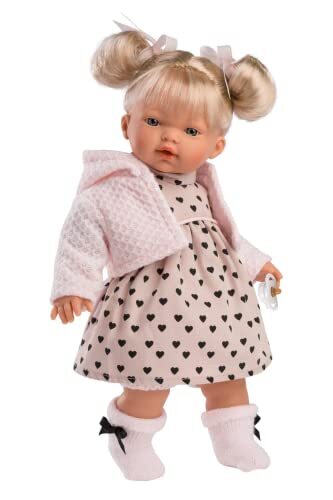 llorens 1033144 pop Aitana met blonde haren en blauwe ogen, babypop met zacht lichaam, incl. fopspeen, 33 cm