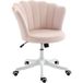 Rose Velours Bureau Chaise Coiffeuse Avec Pétale Dossier, Réglable En Hauteur, 69 X 64 X 80-90 Cm