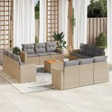 Maison Exclusive - Ensemble de jardin, 13 pièces, avec coussins, beige, en polyrotin