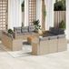 Maison Exclusive - Ensemble de jardin, 13 pièces, avec coussins, beige, en polyrotin