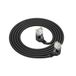 ACT Zwarte 0,25 meter U/UTP CAT6A LSZH Slimline patchkabel met RJ45 connectoren 90° haaks beneden naar 90° haaks beneden