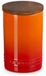 Le Creuset Signature pot de stockage avec couvercle en bois 0,77 litre orange-rouge