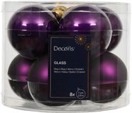 Decoris Kerstballen glas d7 cm vijg 8 st