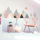 Ambiance Sticker Muurstickers - Decoratie voor slaapkamer/woonkamer - Gigantische muursticker van het Scandinavische gebergte ALPINA - 60x90cm