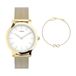 Timex Transcend TWG067000 Dames Horloge Goudkleurig Roestvrij Staal Mesh Band Wit 31mm