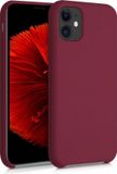 kwmobile telefoonhoesje geschikt voor Apple iPhone 11 - Hoesje met siliconen coating - Smartphone case in rabarber rood