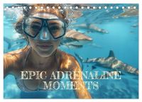 Epic CALVENDO Epic Adrenaline Moments (Desk Calendar 2027 DIN A5 landscape), CALVENDO 12 Month DeskCalendar: Explore 12 thrilling sports from ice climbing to shark diving