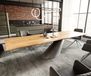 DELIFE Table à manger Edge 300x100x4 chêne naturee Cono métallique argent Live-Edge