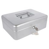 Cash Box 25X18X9 Cm Grijs Staal