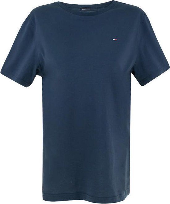 Tommy Hilfiger Organic Flag Logo T-shirt Dames Blauw - M