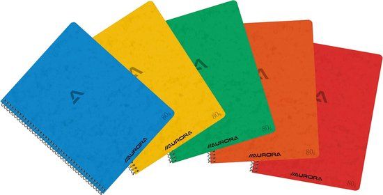Aurora Writing 80 Spiral Notebook - 21 x 16.5 cm - 120 Pages - Commercial Grid - 10 Pack