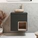 Hudson Reed Hoxton Meuble sous vasque suspendu 60cm Noir Gris avec étagère ouverte, éclairage LED et vasque à poser ronde Beige (Sand)