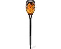BES LED Solar Priklamp/Fakkel Tuinverlichting - Aptoza Torky - 0.2W - Mat Zwart