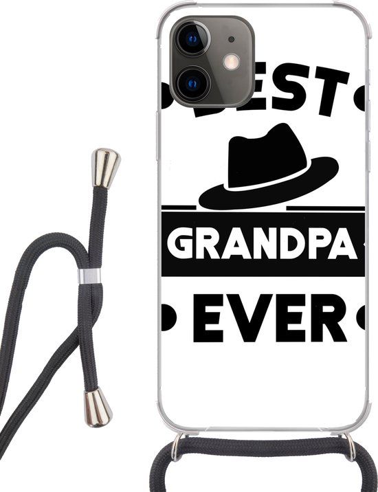 SleevesAndCases Hoesje met koord geschikt voor Apple iPhone 11 - Opa - Quotes - Best grandpa ever - Siliconen - Backcover met Koord