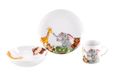 CreaTable, 22897, Serie Zoo, 3-delige serviesset, kinderservies van porselein, vaatwasser- en magnetronbestendig, Made in Europe