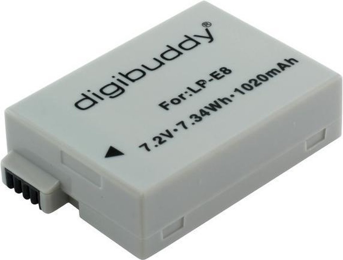 Digibuddy accu voor Canon LP-E8 Li-Ion zwart