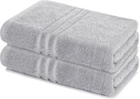 Lavea® Set van 2 handdoeken 80x200 cm, 100% Katoen – Zilver