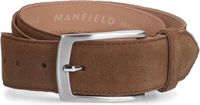 Manfield - Heren - Taupe suède riem - Maat 85