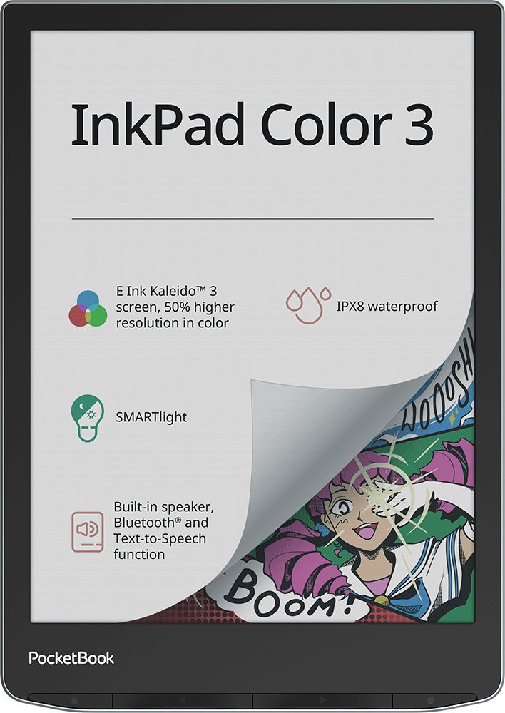 PocketBook InkPad Color 3 Stormy Sea e-book reader - 7.8" Touchscreen, 32 GB, Wifi - Grijs