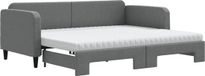 vidaXL Canapé-lit avec lit gigogne - 90x200 cm - Tissu - Gris foncé