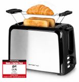Merkloos Broodrooster toaster - 2 extra brede sleuven - Centreerfunctie - Zwart - 750 W