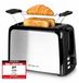 Merkloos Broodrooster toaster - 2 extra brede sleuven - Centreerfunctie - Zwart - 750 W