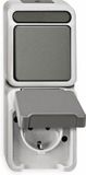 Merten MEG3495-8029 combi veiligheidsstopcontact wisselschakelaar Aquastar AP WG