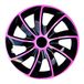 NRM Quad Bicolour - Wieldoppen 14" - Set van 4 stuks / Kunststof - Roze/Zwart