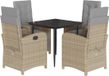 vidaXL Ensemble de jardin 5 pièces Poly rotin beige avec coussins