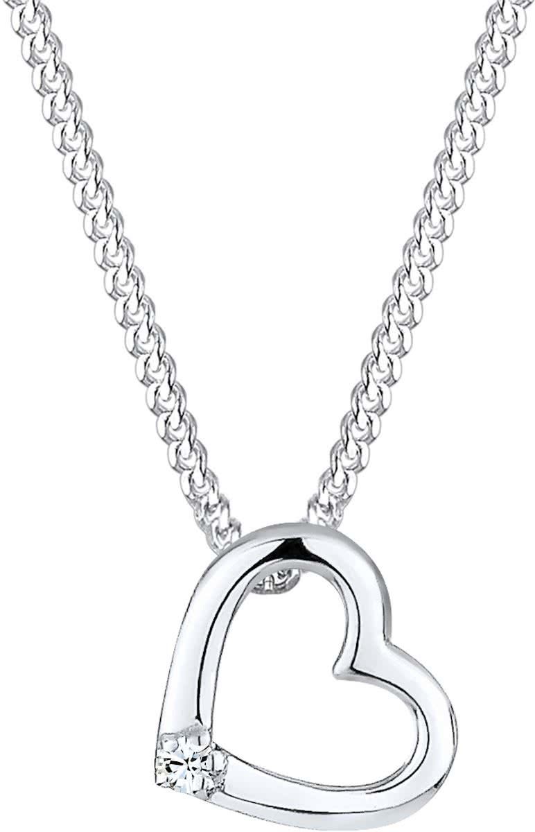 Elli Halsketting 925 Sterling Zilver Hartje met Swarovski® Kristal
