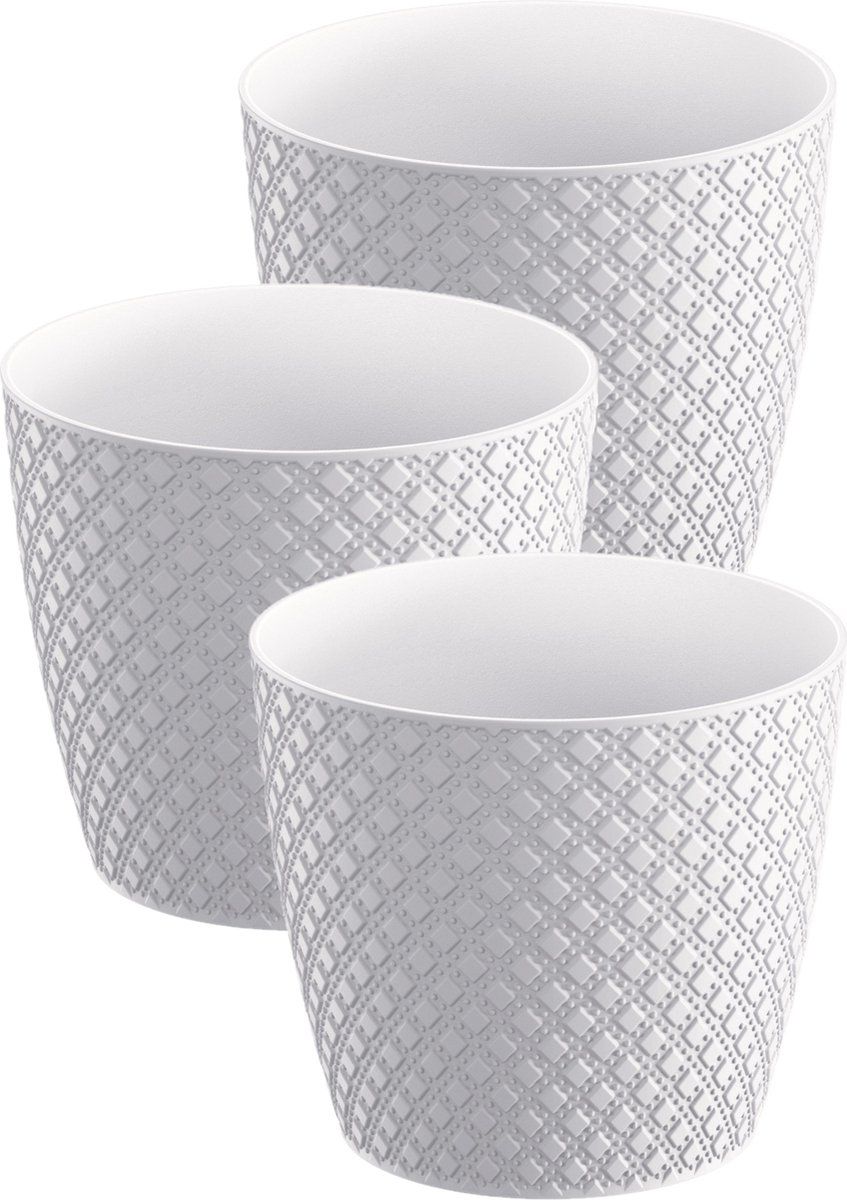 Prosperplast Orient Plantenpot - Set van 3 - Ø22cm - Wit