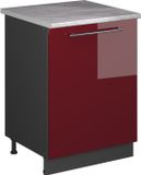 Vicco Wastafelkast Fame-Line, Bordeauxrode hoogglans/Antraciet, 60 cm
