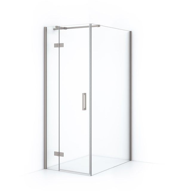 Maxaro Douchecabine Diamond 120x80cm 8mm Helder Veiligheidsglas Geborsteld RVS met Draaideur