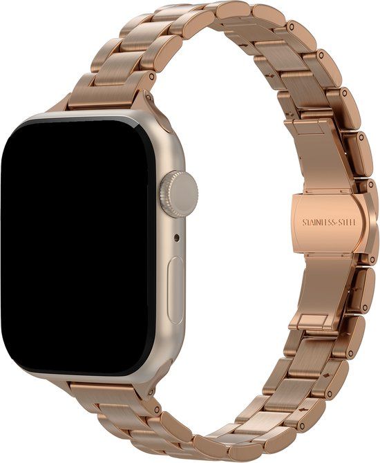 Selencia Slim Steel schakelbandje voor de Apple Watch | 38/40/41/42 mm - Rosé Goud