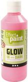 Creativ Company Glow in the dark verf - lichtrood, 250ml