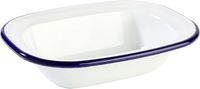 APS Schaaltje Enamelware Wit/Blauw 16x12x3.5 cm