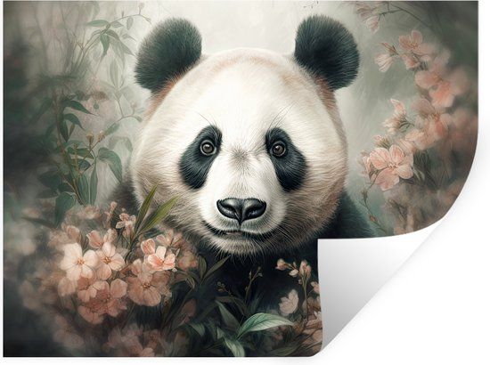 StickerSnake Panda Wall Sticker - 120x90cm - Multicolor