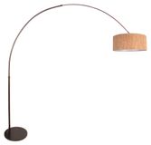 Steinhauer Booglamp Sparkled Light 4754CA cacao met beige kurkstructuur kap